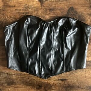 Black leather tube top size XL